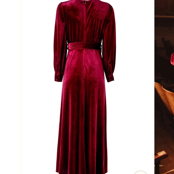 Ivy city ANDIE DRESS IN WINE VELVET - Picture 4 of 8